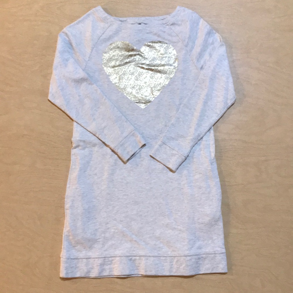Tunic/dress with foil heart detail on front.